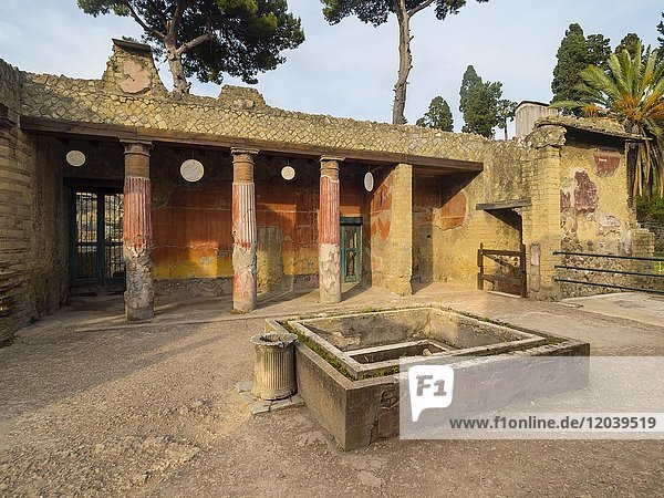 Herculaneum  Casa del Rilievo di Telefo  Ausgrabungsstätte  Golf von Neapel  Kampanien  Italien  Europa
