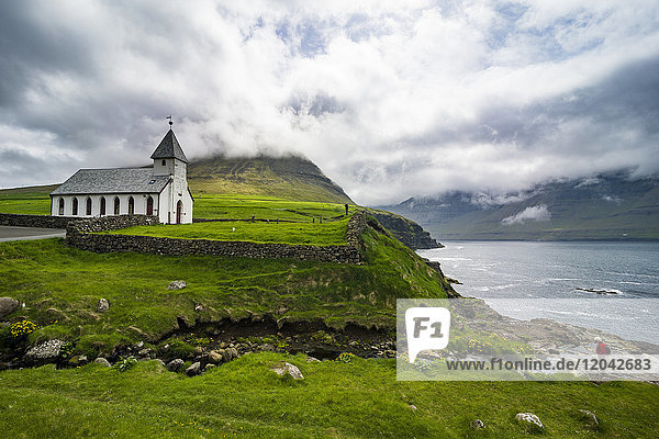 Vidareidi Kirche in Vidoy  Färöer Inseln  Dänemark  Europa