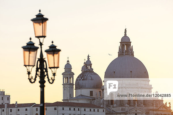 Kuppeln von Santa Maria Della Salute bei Sonnenuntergang  Venedig  UNESCO-Weltkulturerbe  Venetien  Italien  Europa