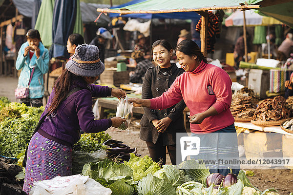Hsipaw-Morgenmarkt  Hsipaw  Shan-Staat  Myanmar (Birma)  Asien