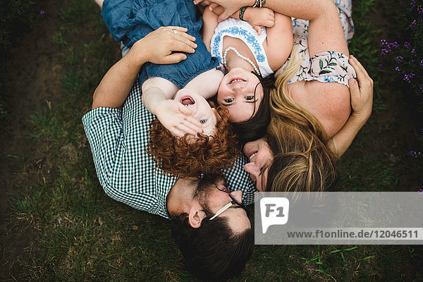 Family in lavender field  Campbellcroft  Canada