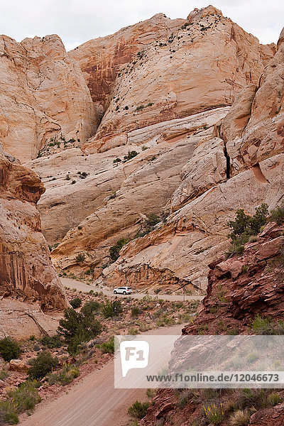 Burr Trail Road durch Felsformationen im Grand-Escalante National Monument  Utah  USA