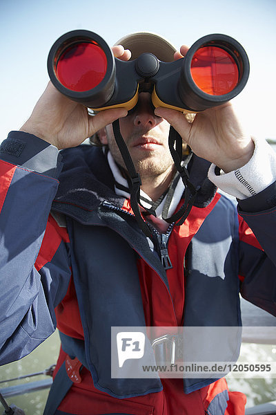 Man Using Binoculars