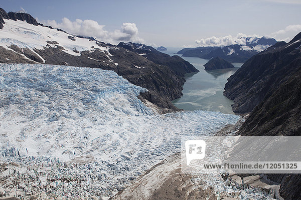 Luftaufnahme des Northwestern Glacier  Kenai Fjords National Park  Kenai Peninsula  Southcentral Alaska  USA