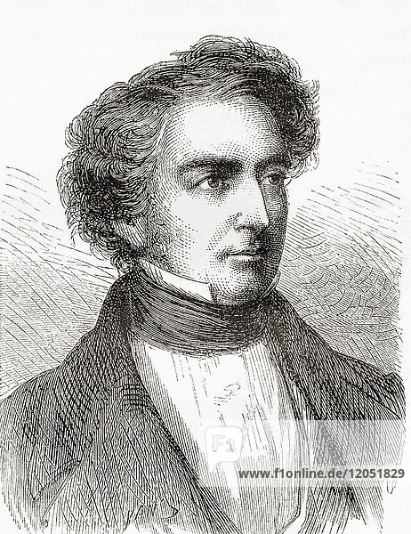 Robert Stephenson  1803 - 1859. Früher Eisenbahn- und Bauingenieur. Aus Les Merveilles de la Science  veröffentlicht 1870.