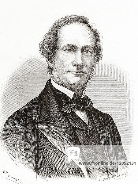 Jean Marie Napoléon Désiré Nisard  1806 - 1888. Französischer Schriftsteller und Literaturkritiker. Aus L'Univers Illustre   veröffentlicht 1867.