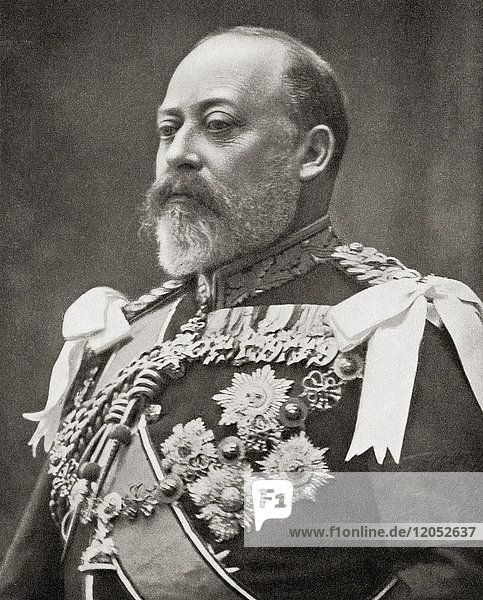 Edward VII.  1841 - 1910. König des Vereinigten Königreichs und der britischen Dominions und Kaiser von Indien. Aus Hutchinson's History of the Nations  veröffentlicht 1915.
