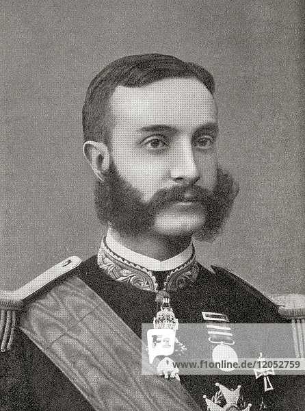 Alfonso XII  1857 – 1885. King of Spain. From Hutchinson's History of the Nations  published 1915.