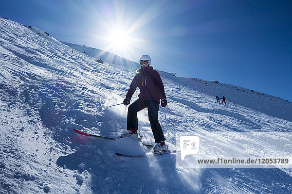 Skifahren in der Aiguille des Grands Montets; Chamonix  Frankreich