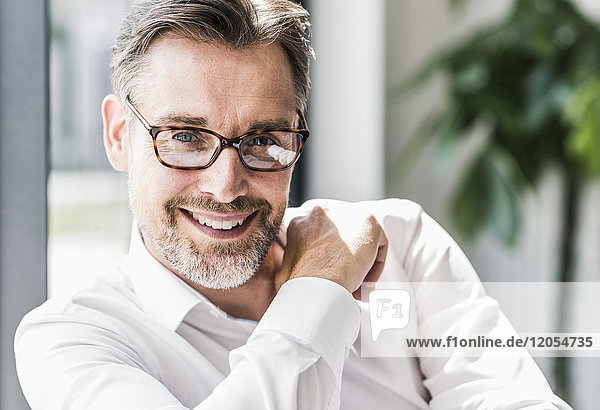 Porträt eines lächelnden Geschäftsmannes mit Brille