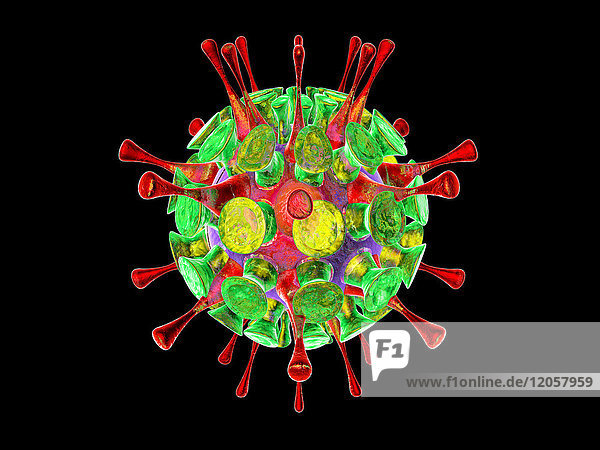 Grippevirus  3D-Rendering