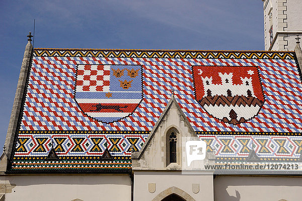 Markuskirche auf dem Marktplatz  Regierungsviertel  Oberstadt  Zagreb  Kroatien  Europa