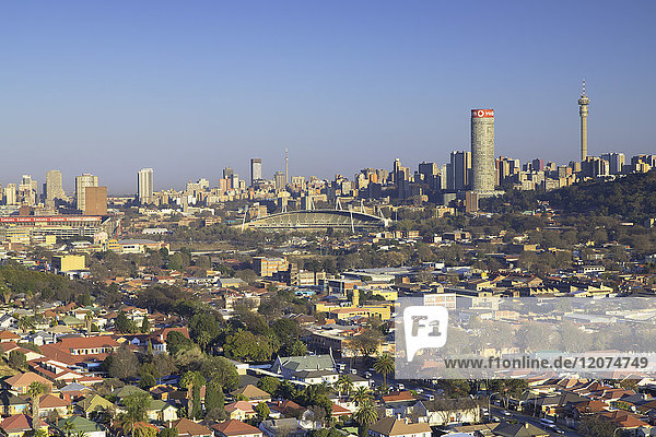 Blick auf die Skyline  Johannesburg  Gauteng  Südafrika  Afrika