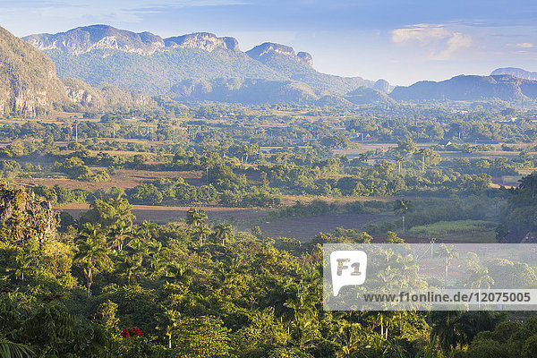 Blick auf das Vinales-Tal  UNESCO-Weltkulturerbe  Vinales  Provinz Pinar del Rio  Kuba  Westindien  Karibik  Mittelamerika
