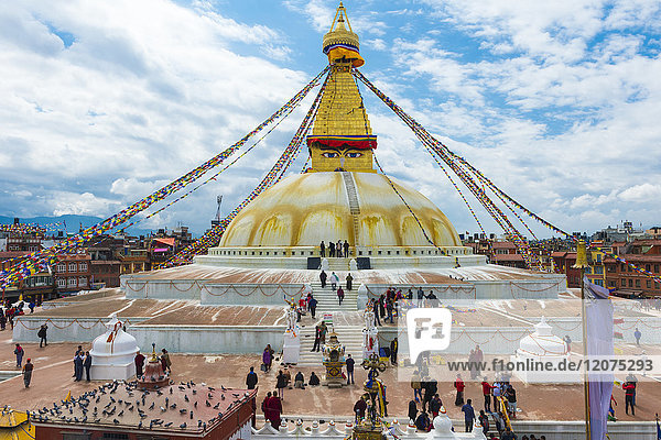 Boudhanath Stupa  größte Stupa Asiens  UNESCO-Weltkulturerbe  Kathmandu  Nepal  Asien