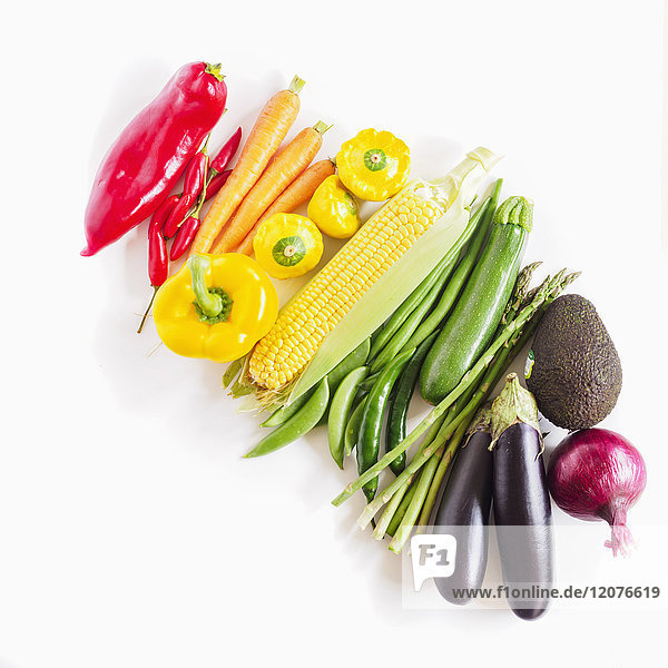 Composition of multicolored vegetables