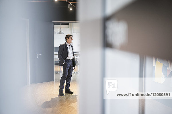 Businessman standing on office floor