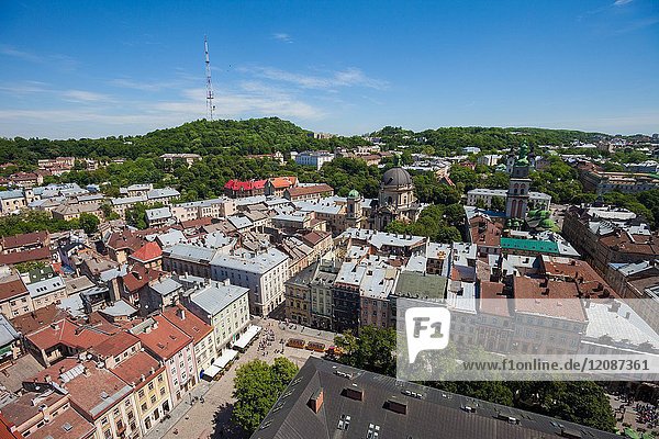 View over the old city of Lviv  Ukraine.