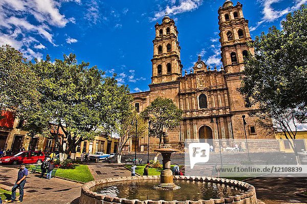 Church of San José  San José garden  Emiliano Zapata Street  Historical Center of the city of Morelia City  Morelia  Michoacan State  Mexico  Central America.