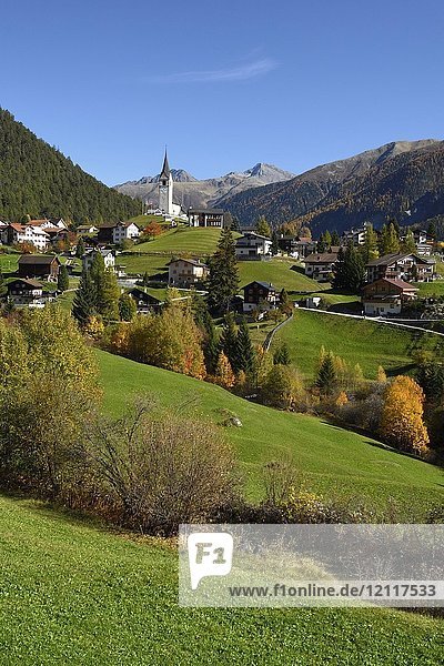 Bergdorf Schmitten  Albula  Kanton Graubünden  Schweiz  Europa