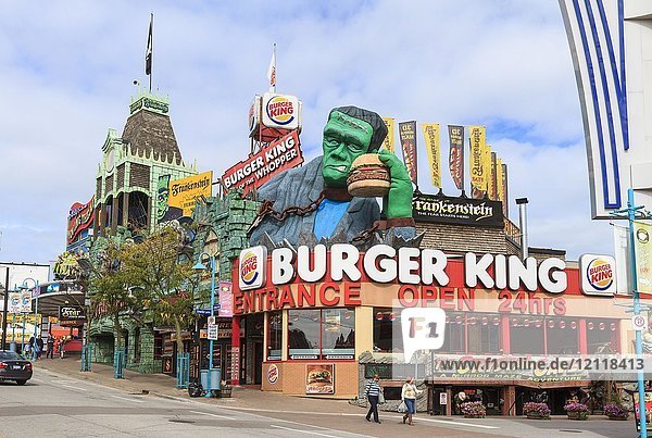 Fast Food Restaurant Burger King  Clifton Hill  Niagara Falls  Ontario  Canada  North America