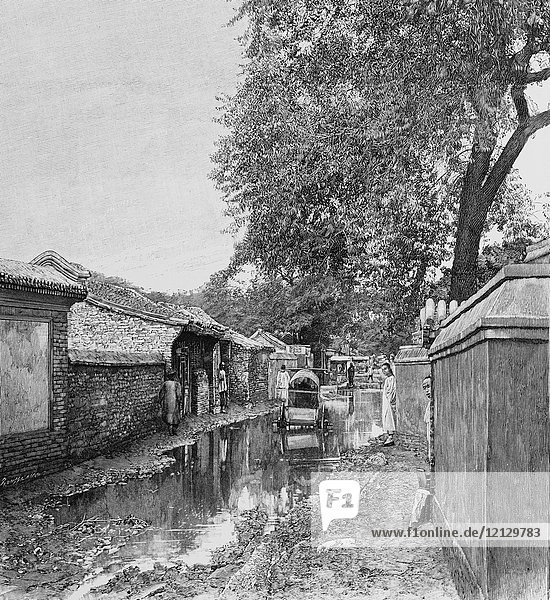 Beijing 1900  Street after a heavy rain  Picture from the French weekly newspaper l'Illustration  11 th August 1900.