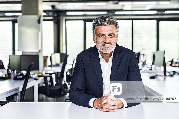 Porträt eines lächelnden reifen Geschäftsmannes im Büro