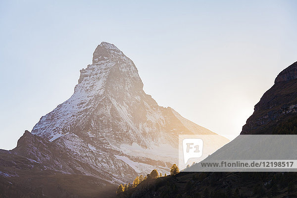 Schweiz,  Wallis,  Zermatt,  Matterhorn am Morgen