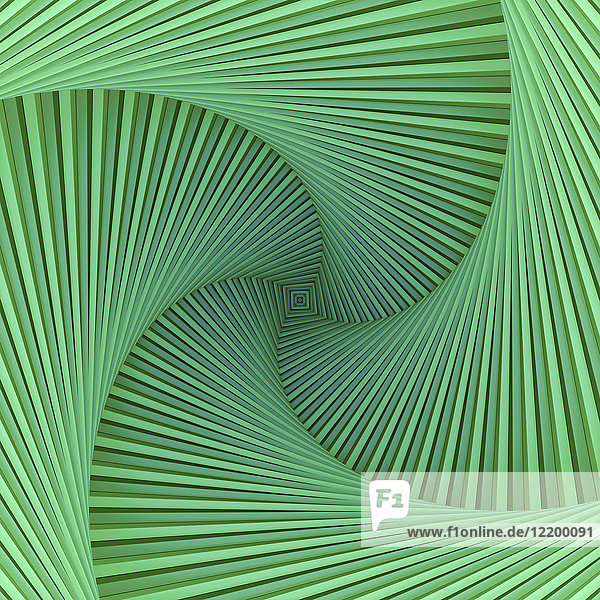 Grüne Spirale mit quadratischer Mitte