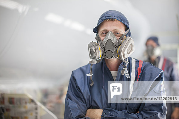 Portrait of man wearing protective mask