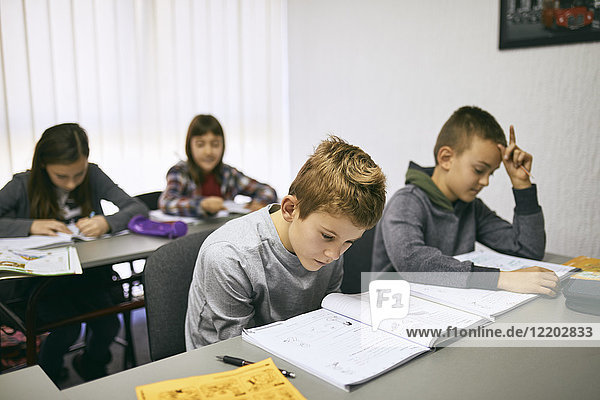 Students learning in class