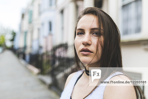 Portrait of teenage girl in the city