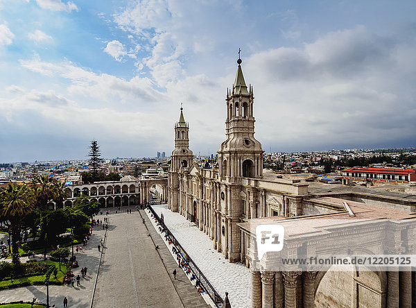 Kathedrale  Plaza de Armas  Blick von oben  Arequipa  Peru  Südamerika