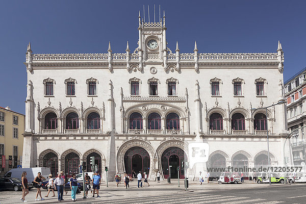 Estacio do Rossio  train station  Manueline Gothic style  Baixa  Lisbon  Portugal  Europe