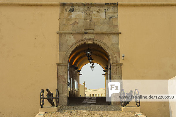 Entrance to the Fortaleza de Sao Miguel (St. Michael Fortress) now the Museum of the Armed Forces Luanda Angola Africa
