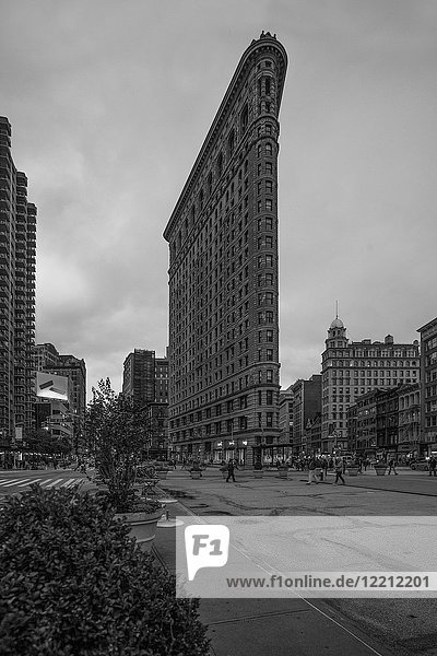 Ansicht des Flatiron-Gebäudes  B&W  New York  USA