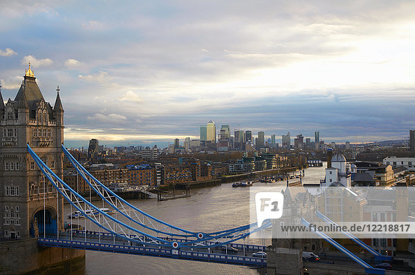 Tower bridge over river Thames  London  United Kingdom  Europe