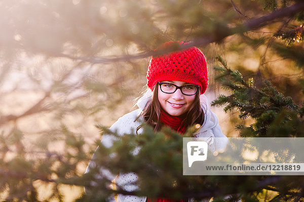 Portrait of girl  outdoors  smiling