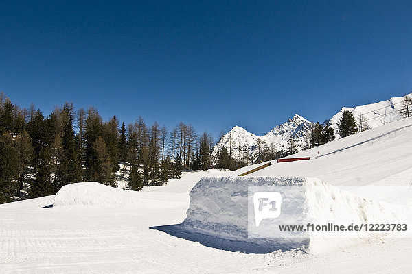 Snowpark  Pila  Aostatal  Italien