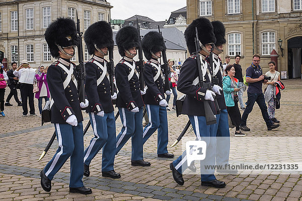 Denmark Copenaghen Amalienborg Palace Changing of the guard
