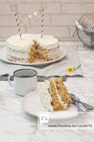 Carrot and coconut cake for a party
