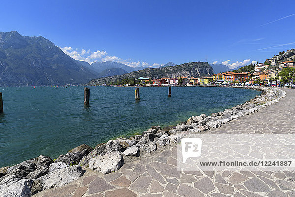 Lakeside promenade at Torbole on Lake Garda (Lago di Garda) in Trentino  Italy