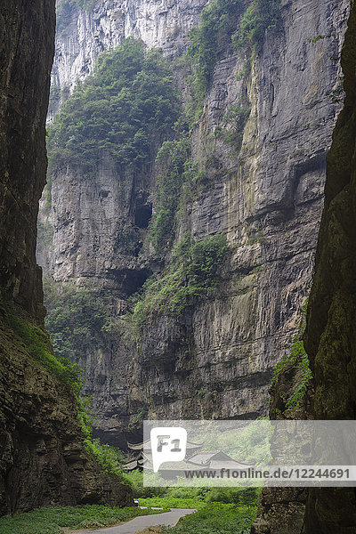 Three Natural Bridges of the Wulong Karst geological park  UNESCO World Heritage Site in Wulong county  Chongqing  China  Asia