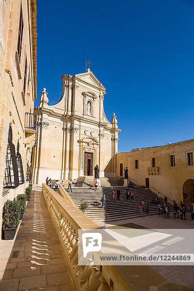 Die Catedral de Rabat in der alten Zitadelle von Victoria (Rabat) im Herzen von Gozo  Malta  Mittelmeer  Europa
