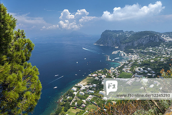 Blick über den Hafen in Richtung Festland  Insel Capri  Italien  Mittelmeer  Europa