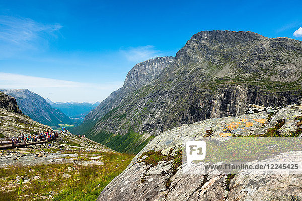 Mountain scenery at Trollstigen near Andalsnes  More og Romsdal  Norway  Scandinavia  Europe