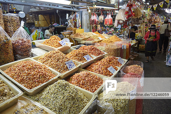 Getrocknete Meeresfrüchte auf dem Fischmarkt in Samut Sakhon  Bangkok  Thailand  Südostasien  Asien