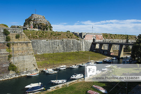 Old Fortress of Corfu town  Corfu  Ionian Islands  Greek Islands  Greece  Europe