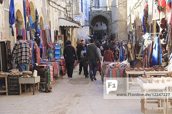 Artisans Market below Ramparts  Medina  UNESCO World Heritage Site  Essaouira  Morocco  North Africa  Africa