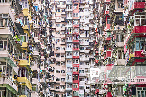 Dicht gedrängte Wohngebäude  Hongkong Island  Hongkong  China  Asien